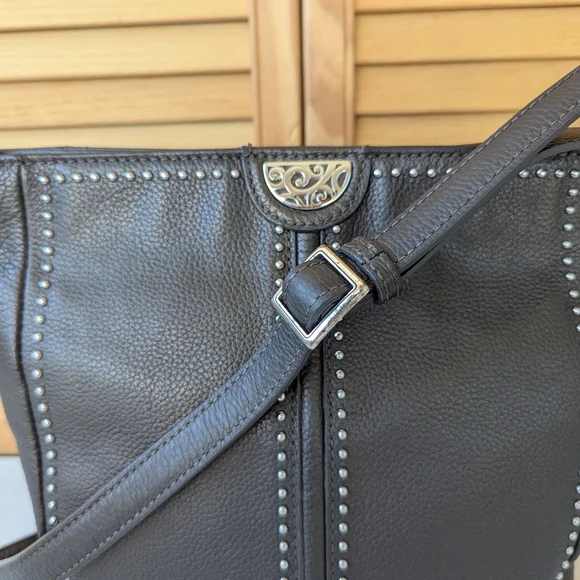 Brighton Black Crossbody Bag with Silver Accents - Picture 3 of 13